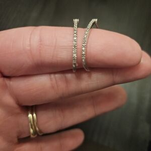 JCPenney Silver Crystal Hoop Earrings
